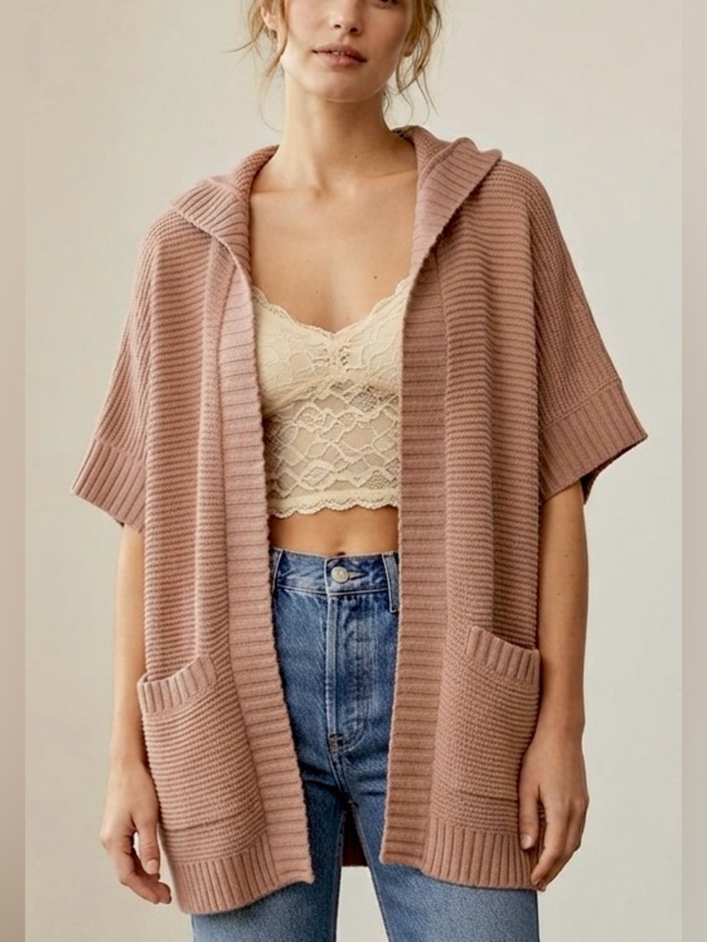 NWOT Aerie Hooded Knit Cardigan Size XS/S